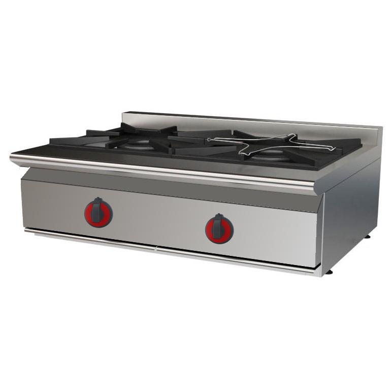 Eurast 33068055 Gas boiling 2 burners table top - 800x550x280 mm - 12.5 Kw