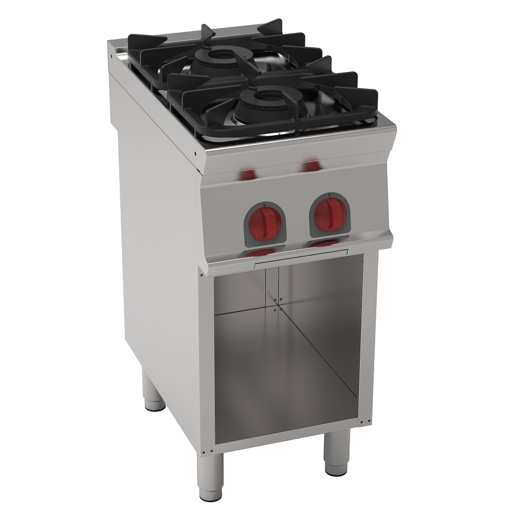 Eurast 35710317 Gas cooker 2 burners on open support - 400x700x900 mm - 14.4 Kw