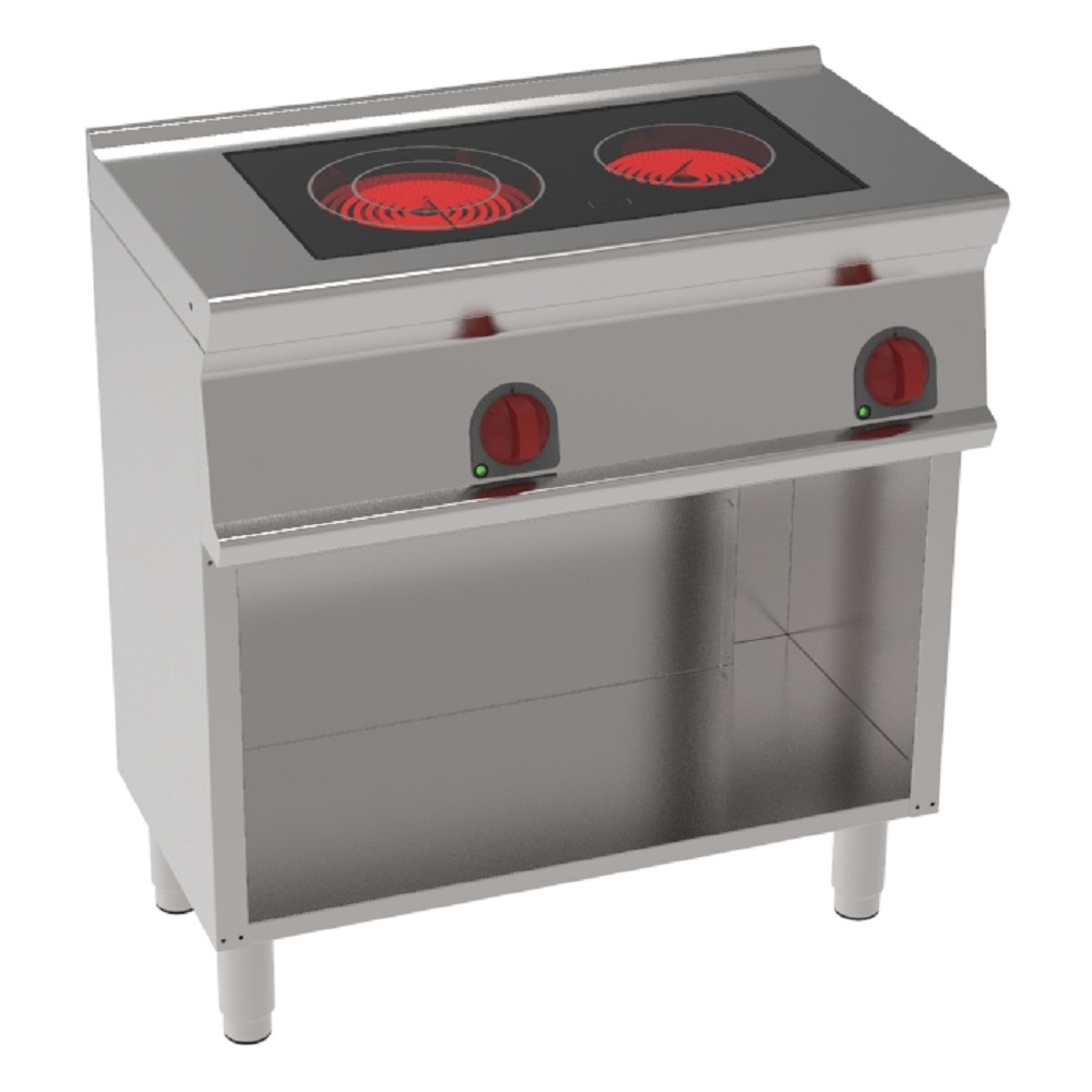 Eurast 30511617 Vitroceramic cooker 2 hot zones on open support - 800x450x900 mm - 4,3 Kw 230/1V