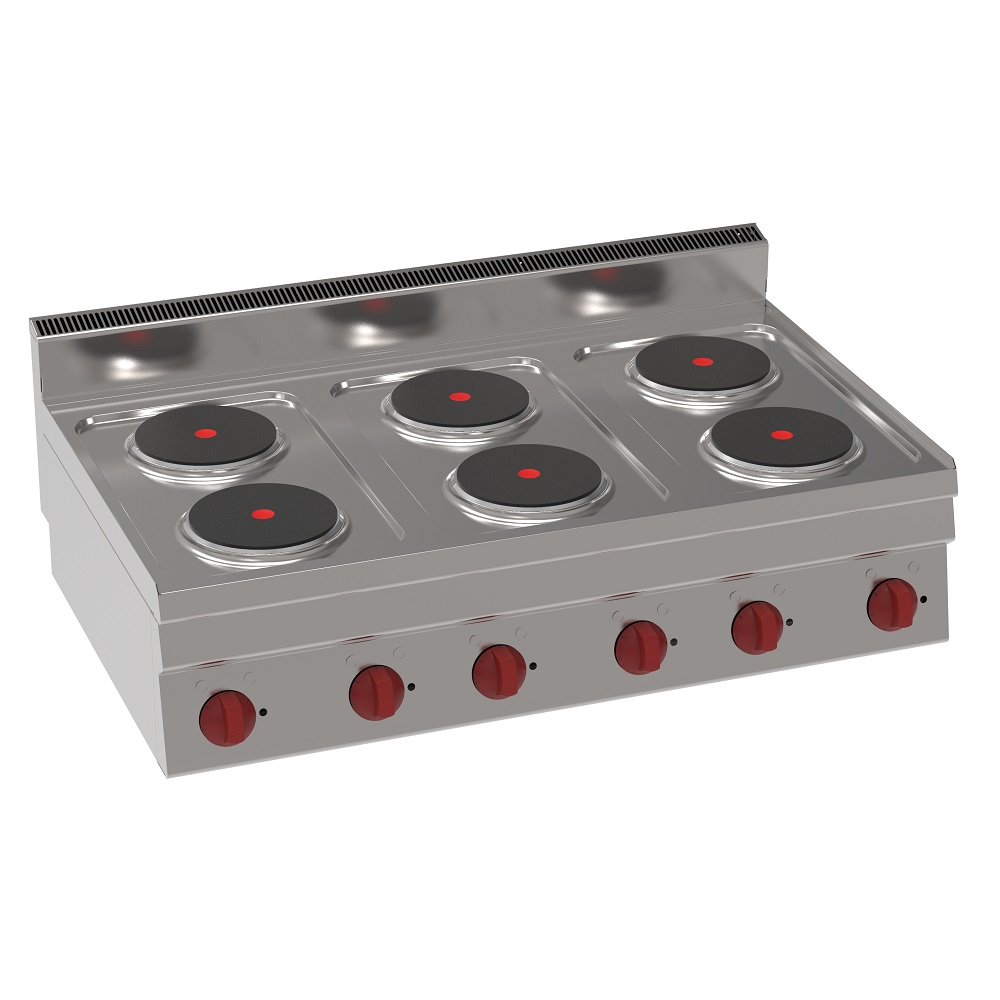 Eurast 30600621 Electric boiling 6 round plates table top - 1050x600x280 mm - 12 Kw 400/3V