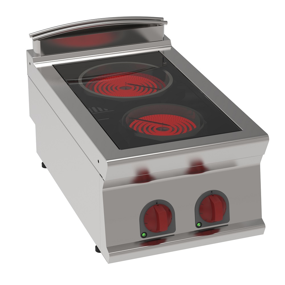 Eurast 35510617 Vitroceramic cooker 2 hot zones - 400x700x280 mm - 4,3 Kw 400/3V