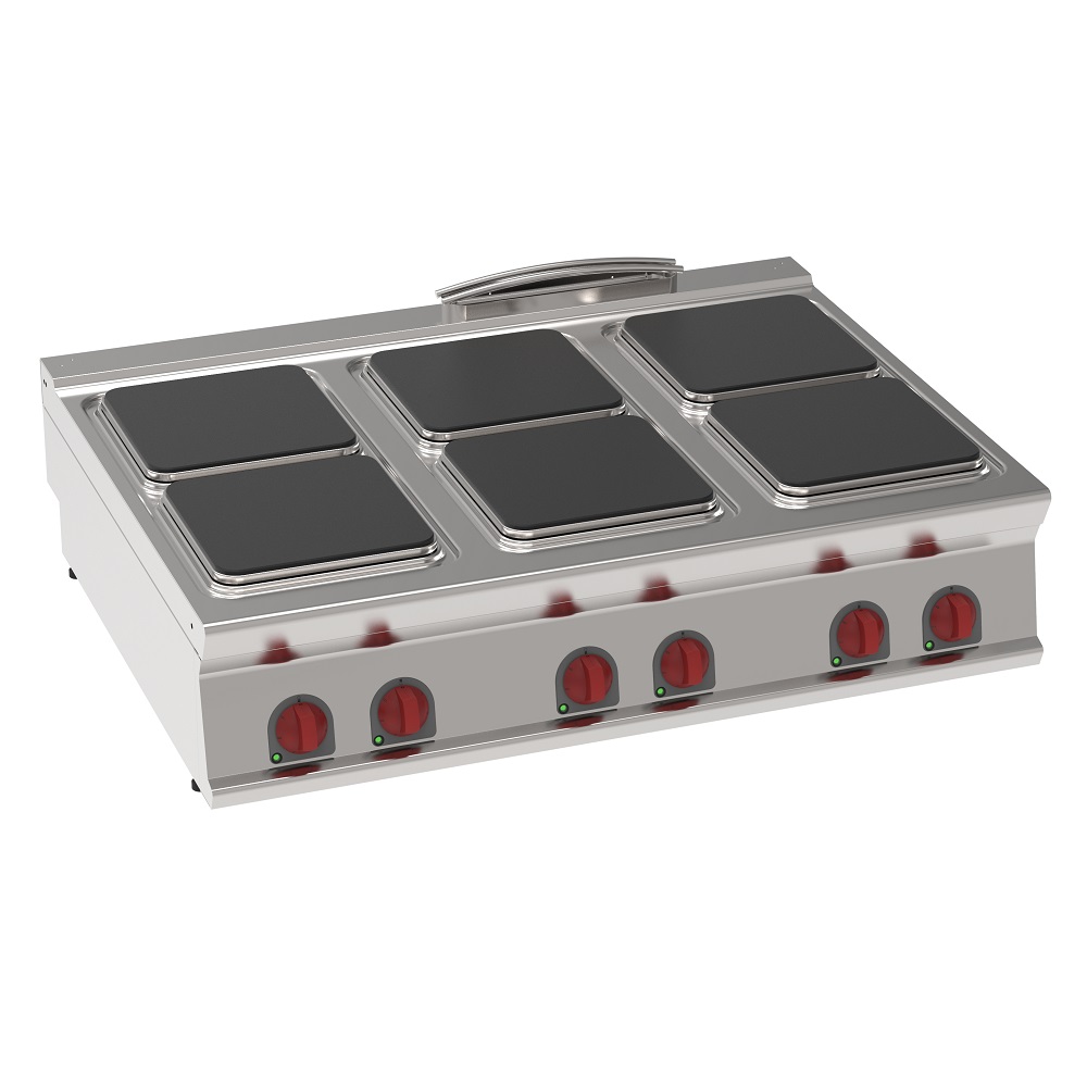 Electric boiling 6 squares plates table top - 1200x900x280 mm - 24 Kw 400/3V - 34500613 Eurast