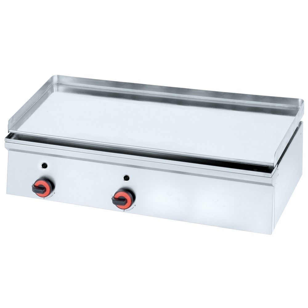 Eurast 44450M10 Gas hard chrome hot plate 12 mm  smooth table top - 1000x450x240 mm - 17.5 Kw