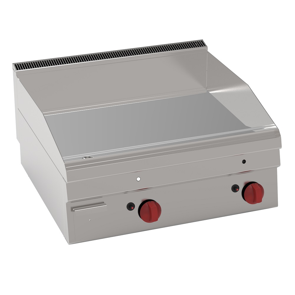 Eurast 30620321 Gas hard chrome hot plate 15 mm  smooth table top - 700x600x280 mm - 8 Kw
