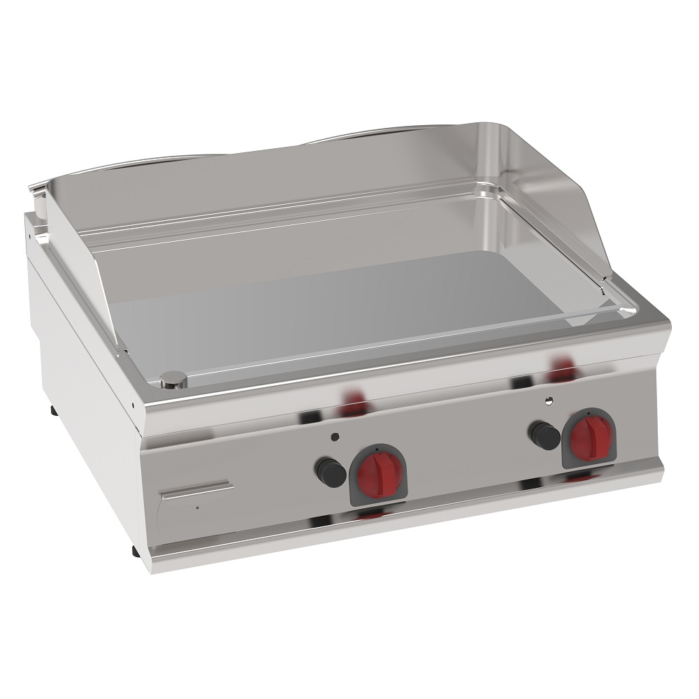 Eurast 36140317 Gas hard chrome hot plate 15 mm  smooth table top - 800x700x280 mm - 14 Kw