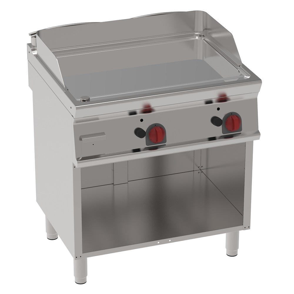 Gas hard chrome hot plate 15 mm  smooth on open support - 800x700x900 mm - 14 Kw - 36840317 Eurast
