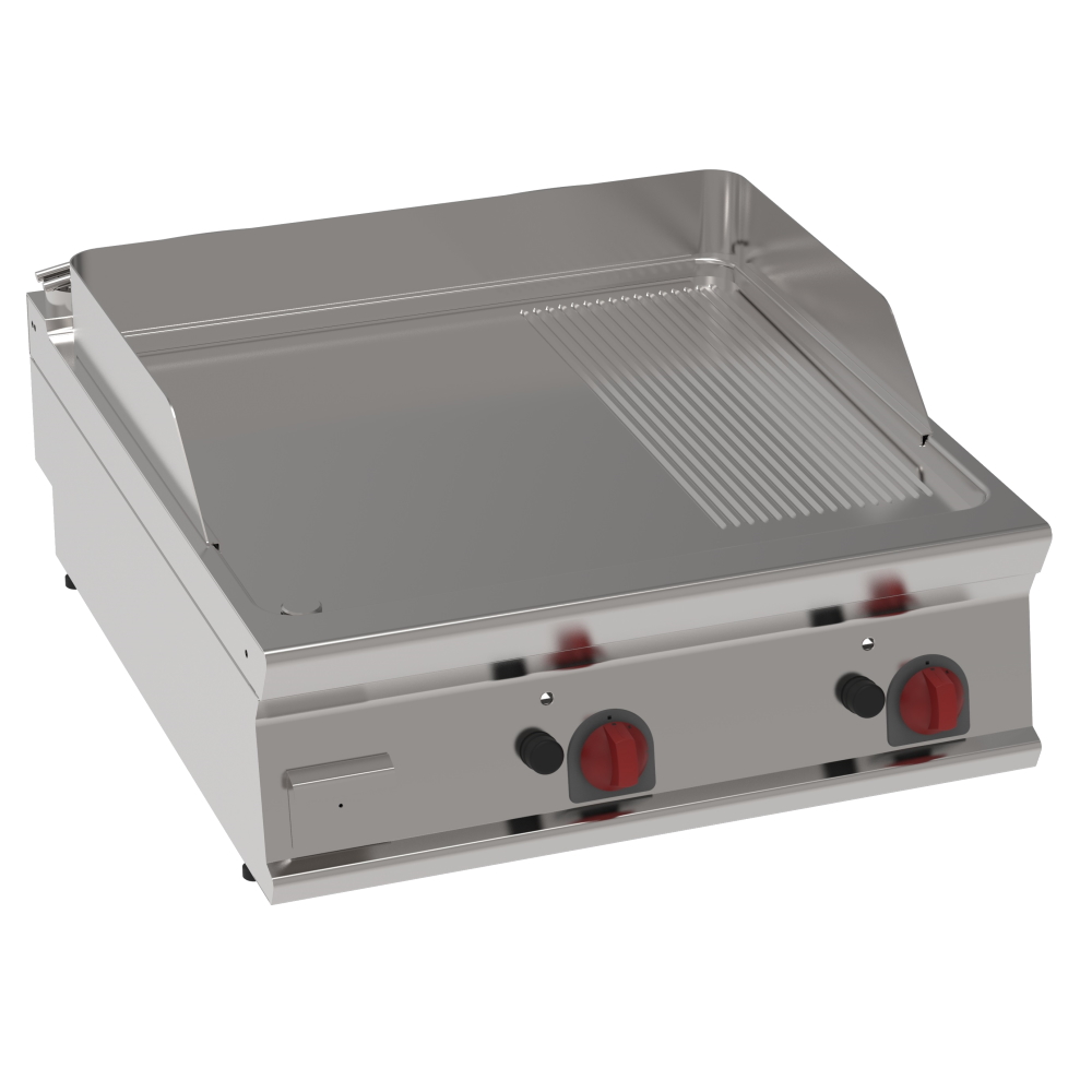 Eurast 36240313 Gas iron hot plate 15 mm  partially grooved tabletop - 800x900x280 mm - 16 Kw