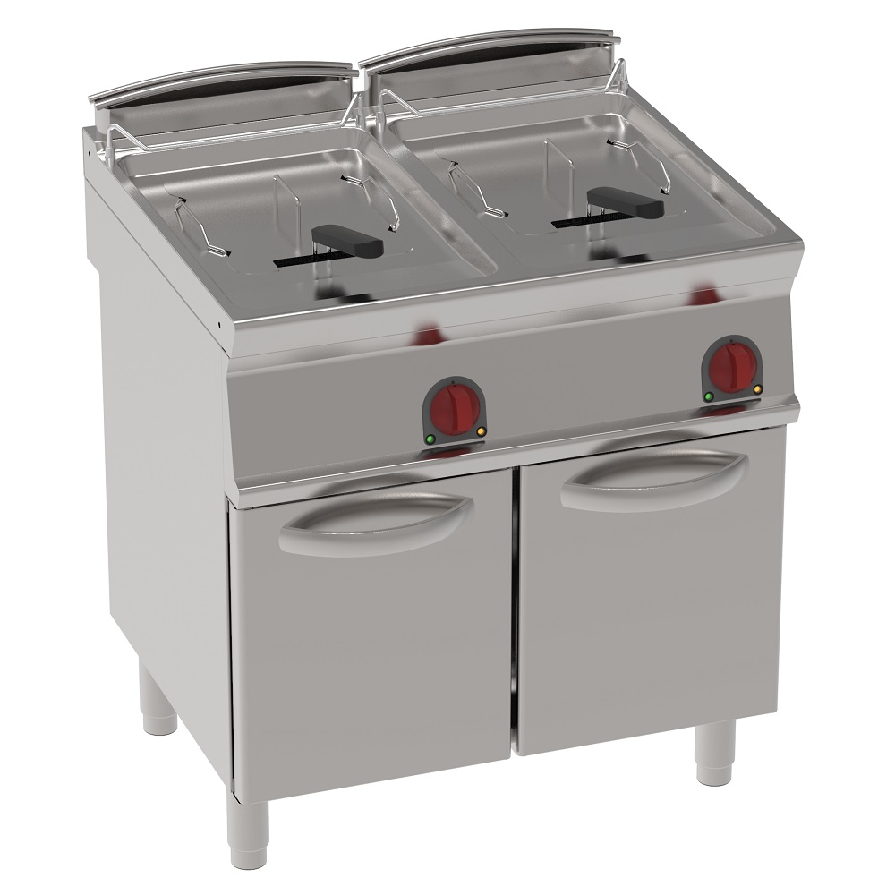Electric fryer 20+20 liters on support - 800x700x900 mm - 33 Kw 400/3V - 39850617 Eurast