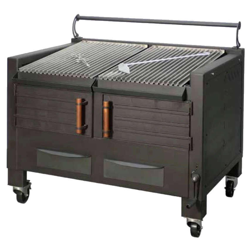 Eurast 52000061 Vegetable charcoal barbecue 2 grids 62x78 - 1460x820x930 mm