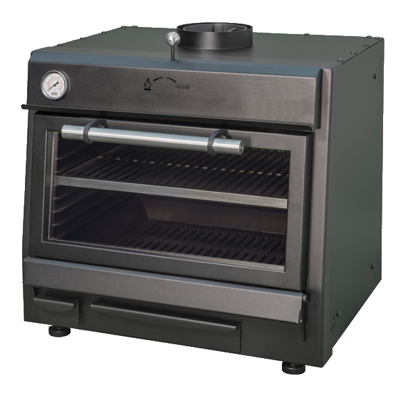 Eurast 52101005 Black charcoal oven with 780 x 625 grid - 900x790x830 mm