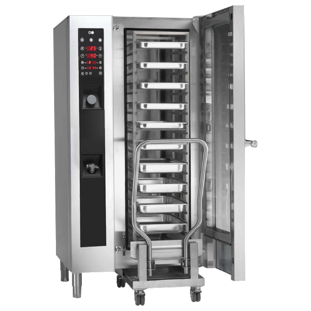 Eurast 41W102EP Electric direct steam-conv mixed oven for 20 gn 1/1 - 1000x840x1850 mm - 30,8 KW 400
