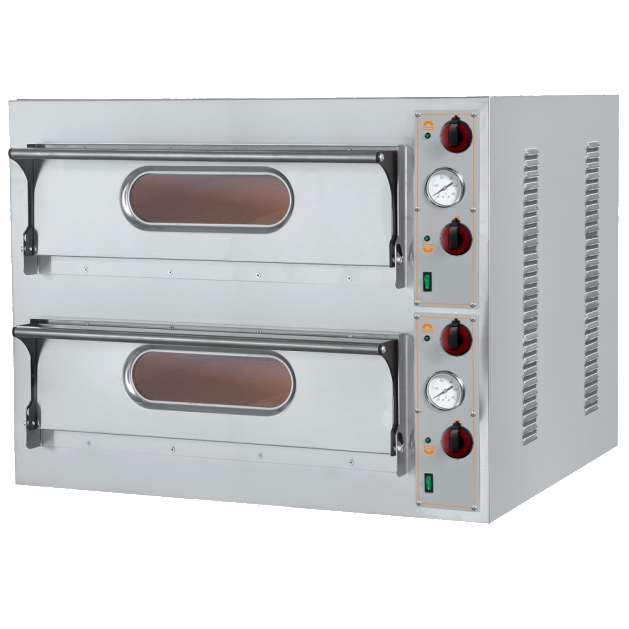 Eurast 51LB6601 2 chamber electric pizza oven for 6 + 6 pizzas ø 360 - 1310x860x710 mm - 18,4 KW 400