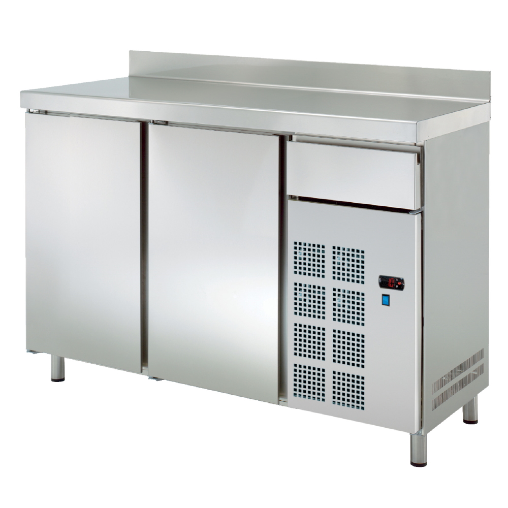 Refrigerated counter 2 doors 1 drawer - 1500x600x1050 mm - 220 W 230/1V - 71579509 Eurast