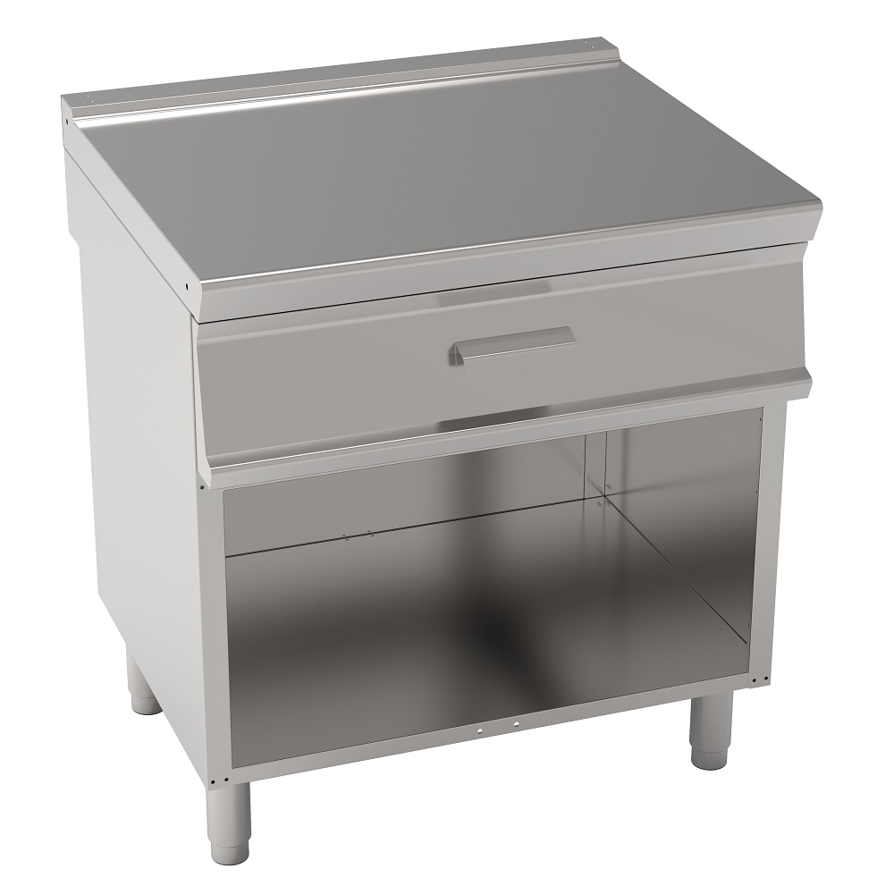 Working area table 1 drawer and shelf on open support - 800x900x900 mm - 38207693 Eurast