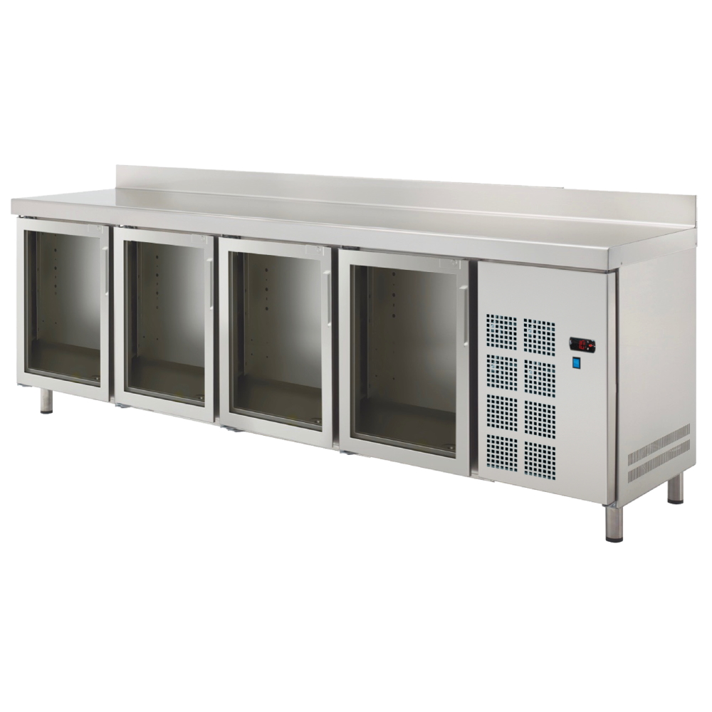 Eurast 76199509 Cold table gn 1/1 4 glass doors - 2245x700x850 mm - 400 W 230/1V