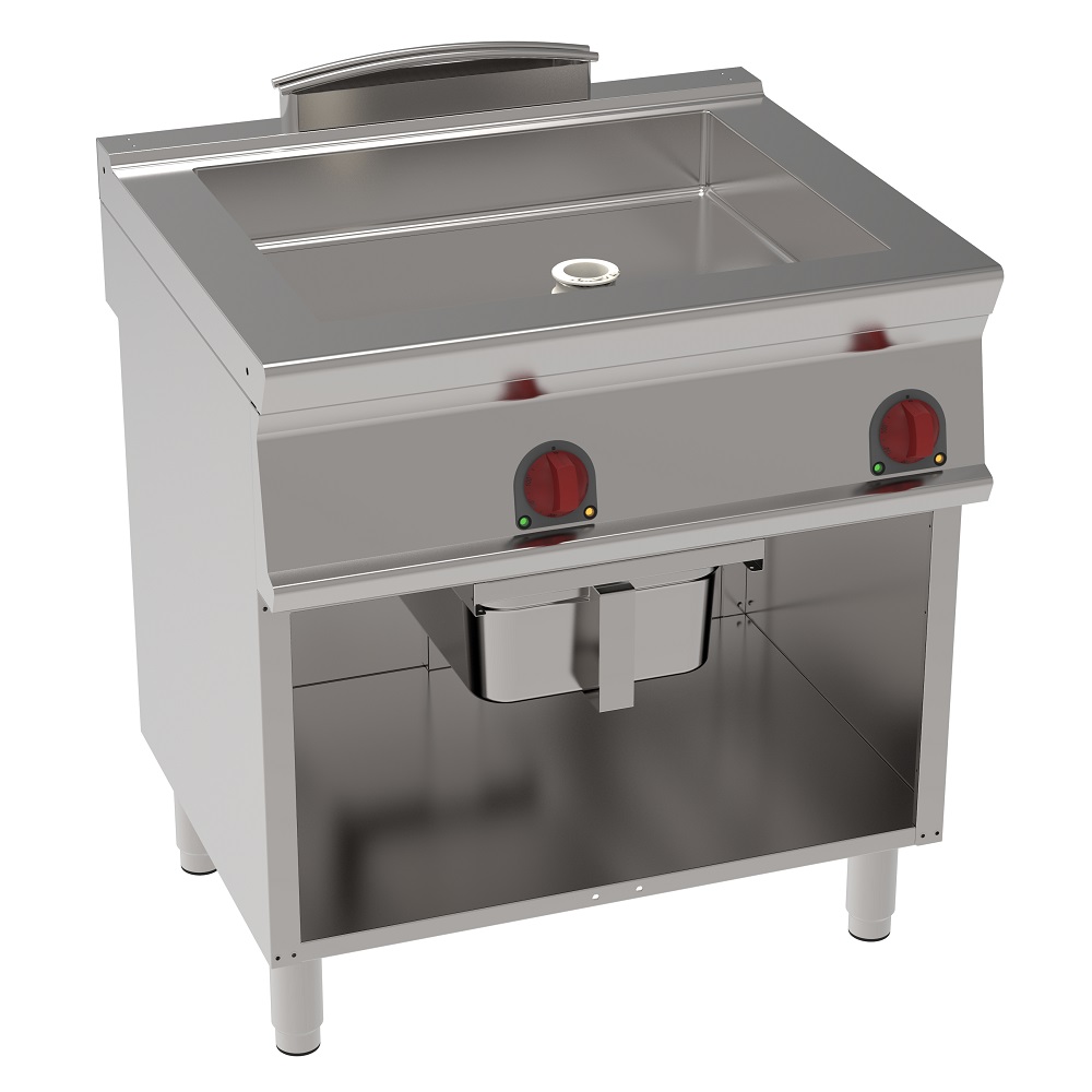 Electric fixed bratt pan 28 liters on open support - 800x700x900 mm - 9 Kw 400/3V - 48270617 Eurast