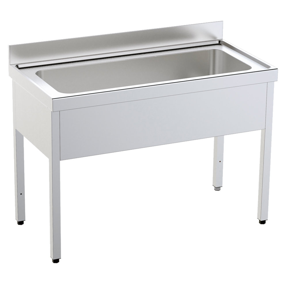 Sink with frame 1 bowl 860x500x380 - 1000x700x850 mm - 24110170 Eurast