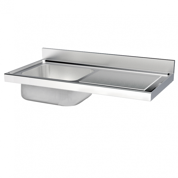 Eurast 2090D145 Unsupported sink 1 drainer and 1 bowl 400x400x200 - 1000x550x200 mm