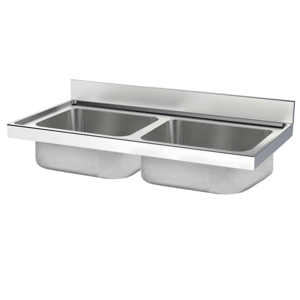 Eurast 20700256 Unsupported sink 2 bowls 600x500x300 - 1400x700x850 mm