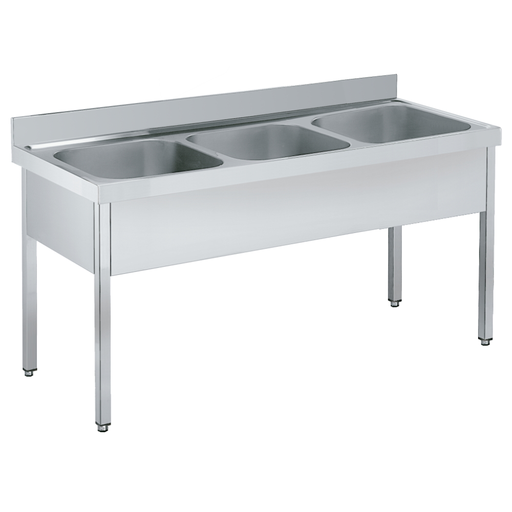 Eurast 24718170 Sink with frame 3 bowls 500x500x300 - 1800x700x850 mm