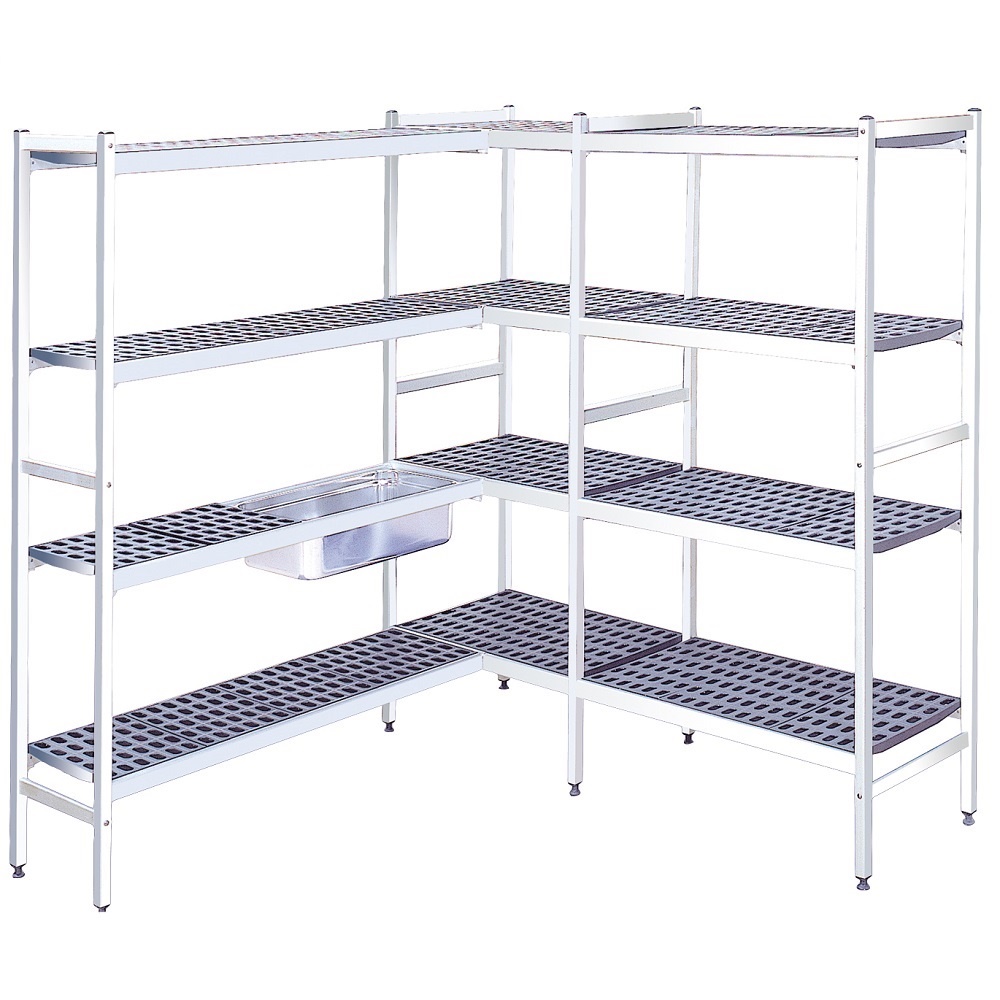 Duraluminium shelves 4 levels - 3325x370x1700 mm - 33253400 Eurast