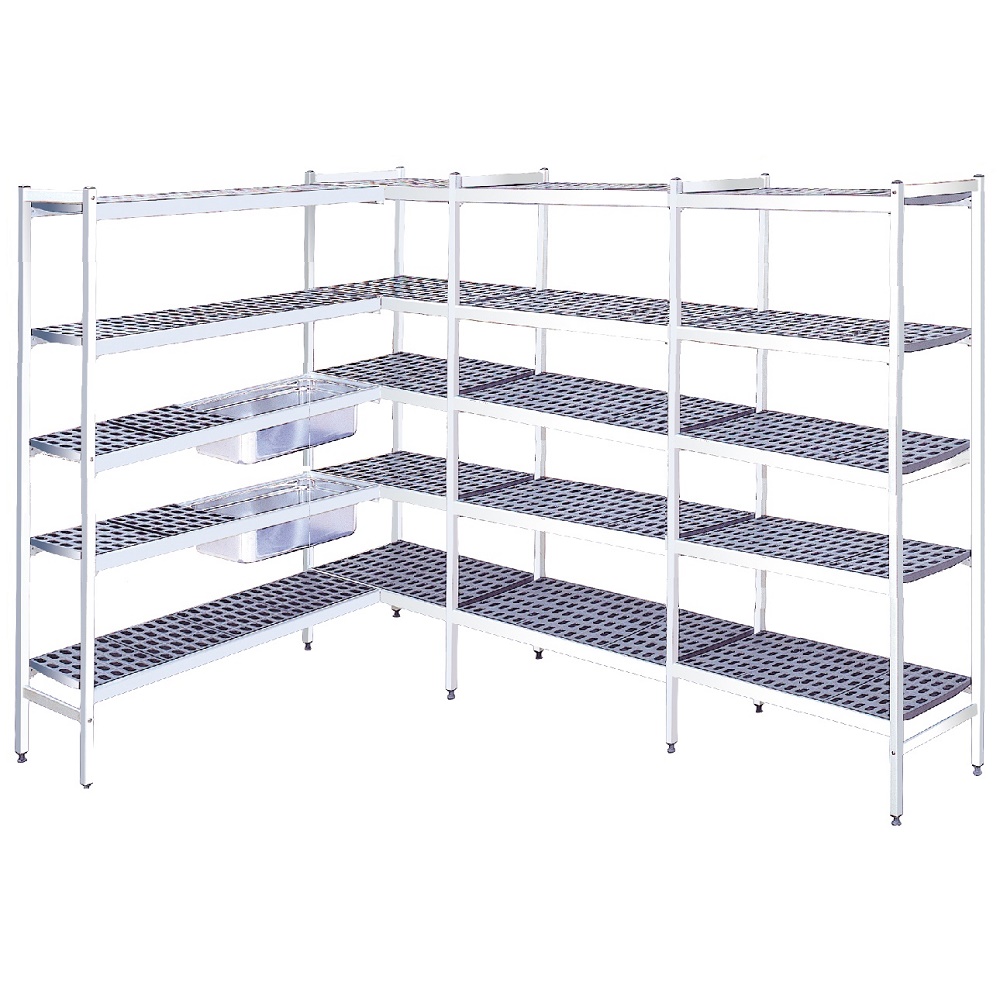 Duraluminium shelves 5 levels - 4998x370x1700 mm - 49983500 Eurast