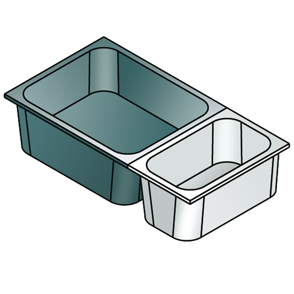 Gastronorm container 2/3 - 20 stainless steel - 352x325x20 mm - CP230201 Eurast