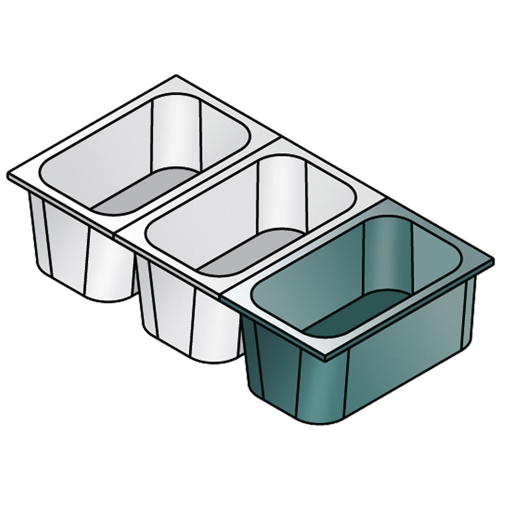 Gastronorm container 1/3 - 65 stainless steel - 325x176x65 mm - CP1306X1 Eurast