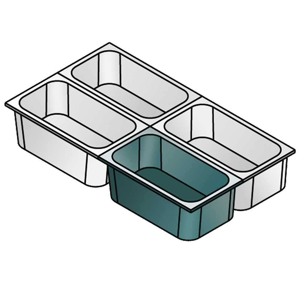 Gastronorm container 1/4 - 65 stainless steel - 265x162x65 mm - CP1406X1 Eurast