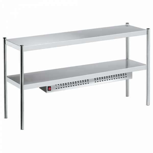 Table top shelf 2 shelves, 1 with warm light - 1300x350x700 mm - 900 W 230/1V - 1301030P Eurast