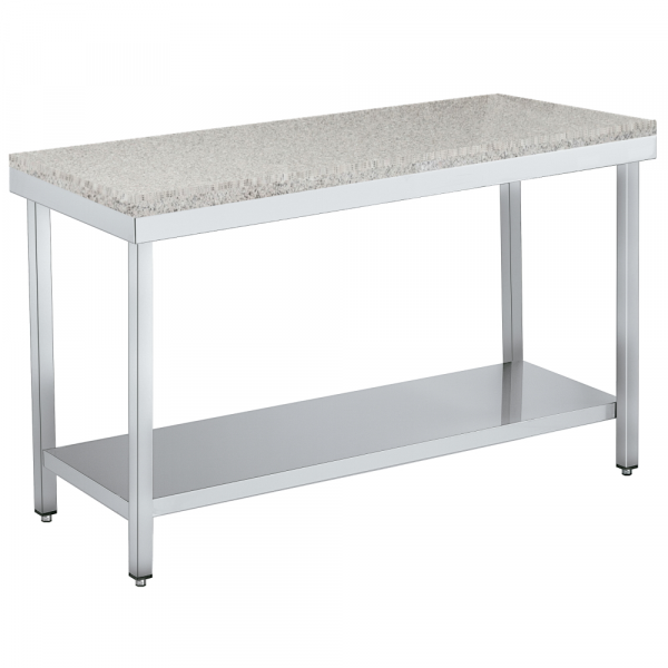 Table with granite worktop with 1 shelf - 1000x600x850 mm - 10858670 Eurast