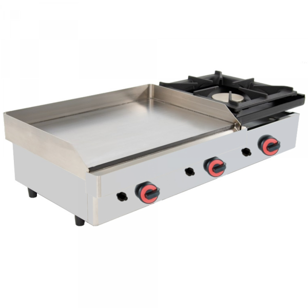 Gas iron hot plate 15 mm smooth table top with 1 burner - 1005x450x280 mm - 11,8 Kw - 4423FR6P Eura