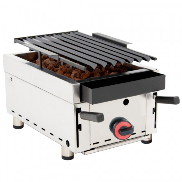 Gas lava barbecue tabletop iron grill without backsplash - 370x550x330 mm - 6,6 Kw - 4471F053 Eurast