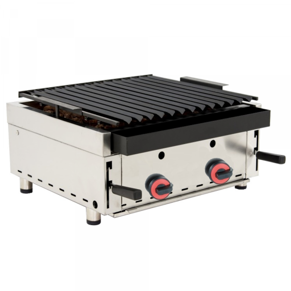 Gas lava barbecue tabletop iron grill without backsplash - 600x550x330 mm - 13,2 Kw - 4472F006 Euras