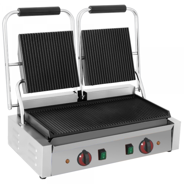 Grill hot plate 1 plate 500x240 and 2 grills - 565x365x210 mm - 3,6 Kw 230/1V - 4403186P Eurast