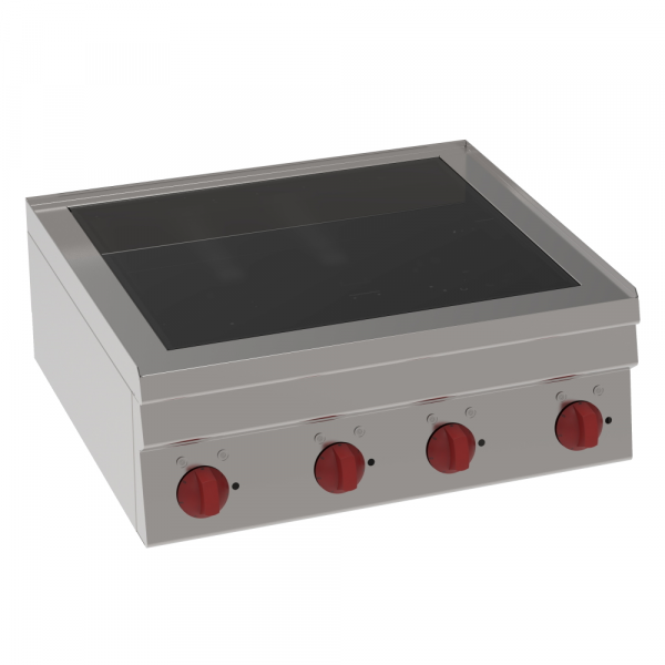 Vitroceramic cooker 4 hot zones - 700x600x280 mm - 8,6 Kw 400/3V - 30310611 Eurast