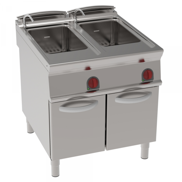 Electric pasta cooker 40+40 liters 2 doors - 800x900x900 mm - 18 Kw 400/3V - 39102613 Eurast