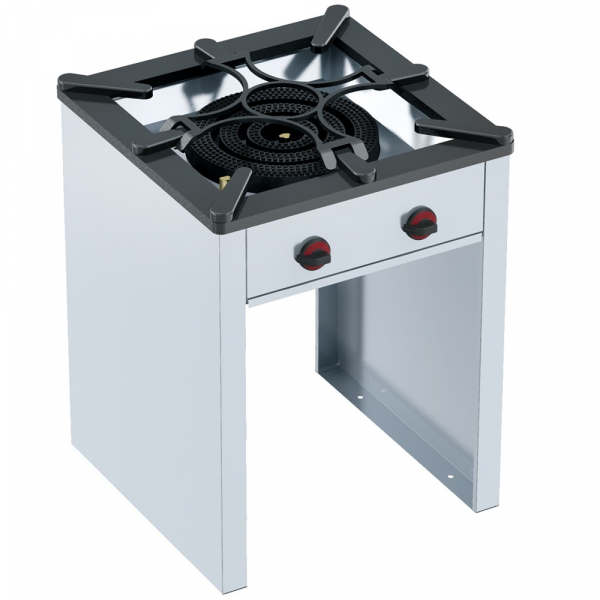 Gas paella cooker 1 grill and 1 additional grill rack - 700x700x900 mm - 27 Kw - 49301616 Eurast