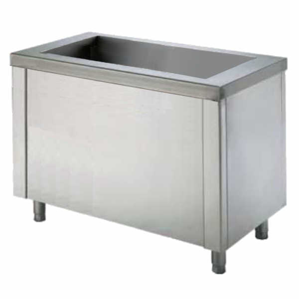 Mueble caliente c/cuba self-service 4 gn 1/1-150 puertas 1600x700x850 mm
